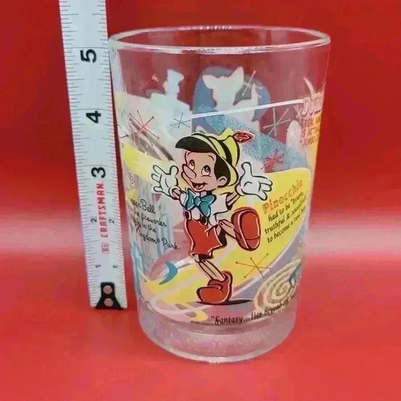 VTG PINOCCHIO Walt Disney 100 Years Of Magic McDonald's Glass CLEAR FULL COLOR - Picture 9 of 12